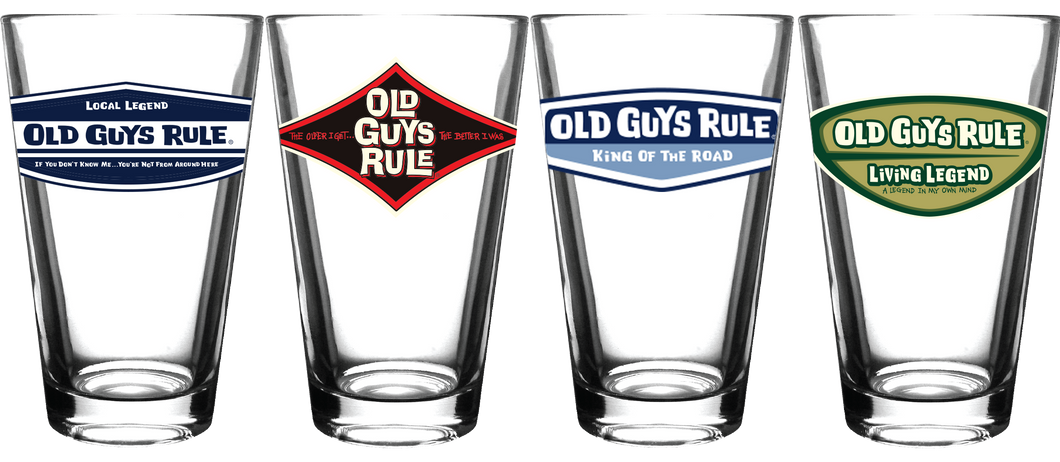 Old Guys Rule 4-Pack Pint Glass Set